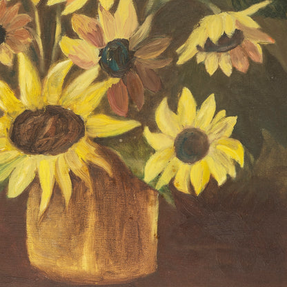 Vintage Painting of Sunflowers, Denmark
