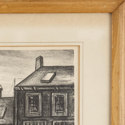 Vintage Litho Harbor Scene, 1940s. New York