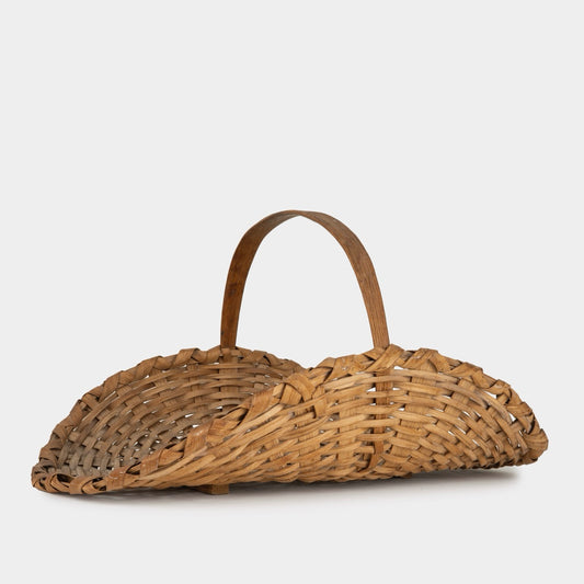 Vintage Round Flower Harvester Basket, France