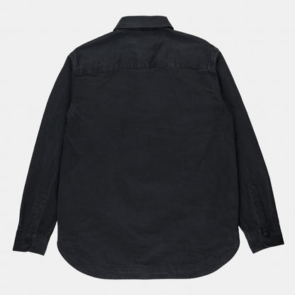 Organic Cotton Moleskin Chore Shirt in Stonewashed Black