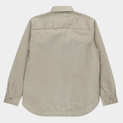 Organic Cotton Moleskin Chore Shirt in Stonewashed Khaki