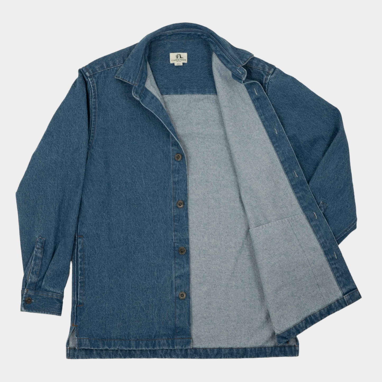 Japanese Denim Overshirt with Pockets in Dark Denim