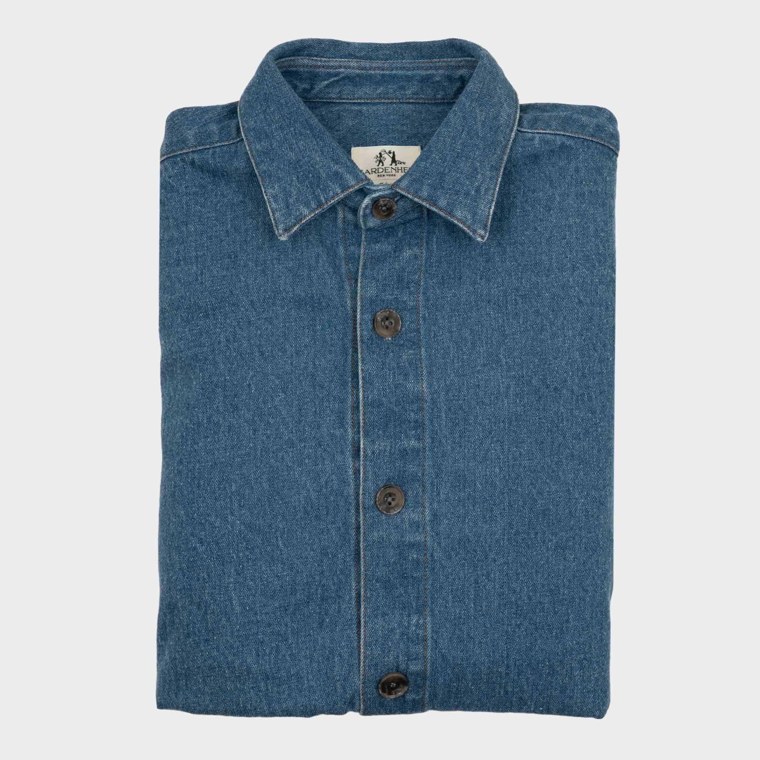 シャツ IONSEOUL pocket denim over SHIRT JE358 Japanese Denim Overshirt with Pockets in Dark Denim – Gardenheir
