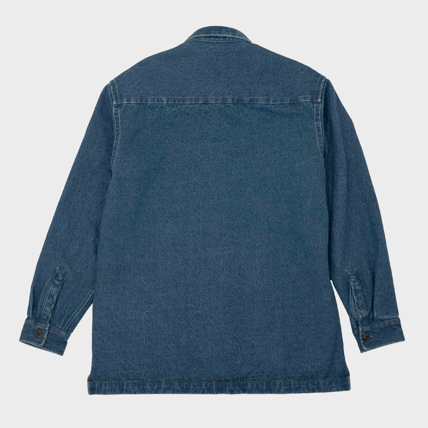 Japanese Denim Overshirt with Pockets in Dark Denim