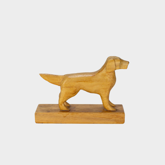 Vintage Folk Carved Wooden Dog