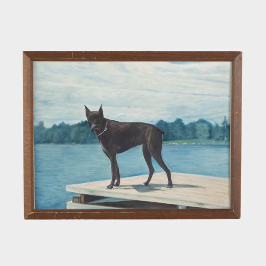 Vintage Mid Century Painting of Great Dane