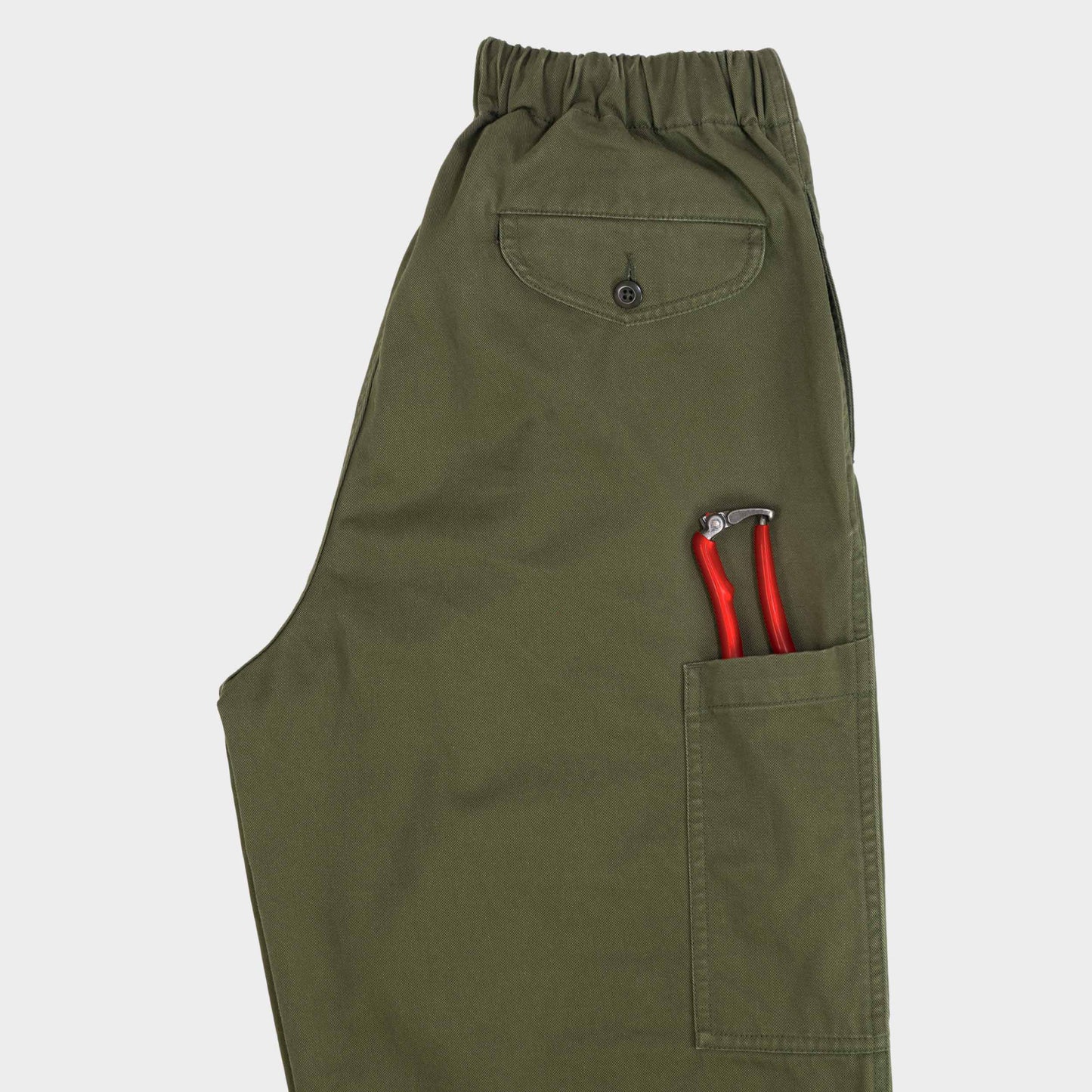 Washed Cotton Twill Easy Gardening Pant in Olive