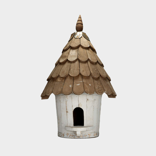 English Half Round Handmade Birdhouse in Reclaimed Pine