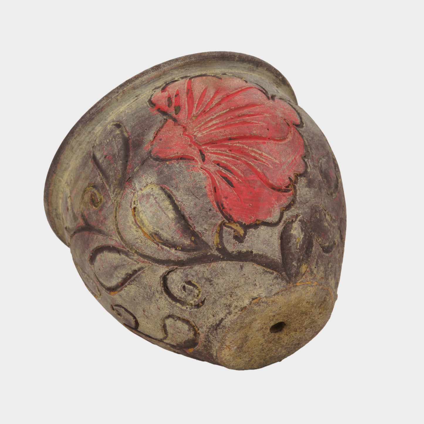 Vintage Arts and Crafts Pot with Poppy Motif