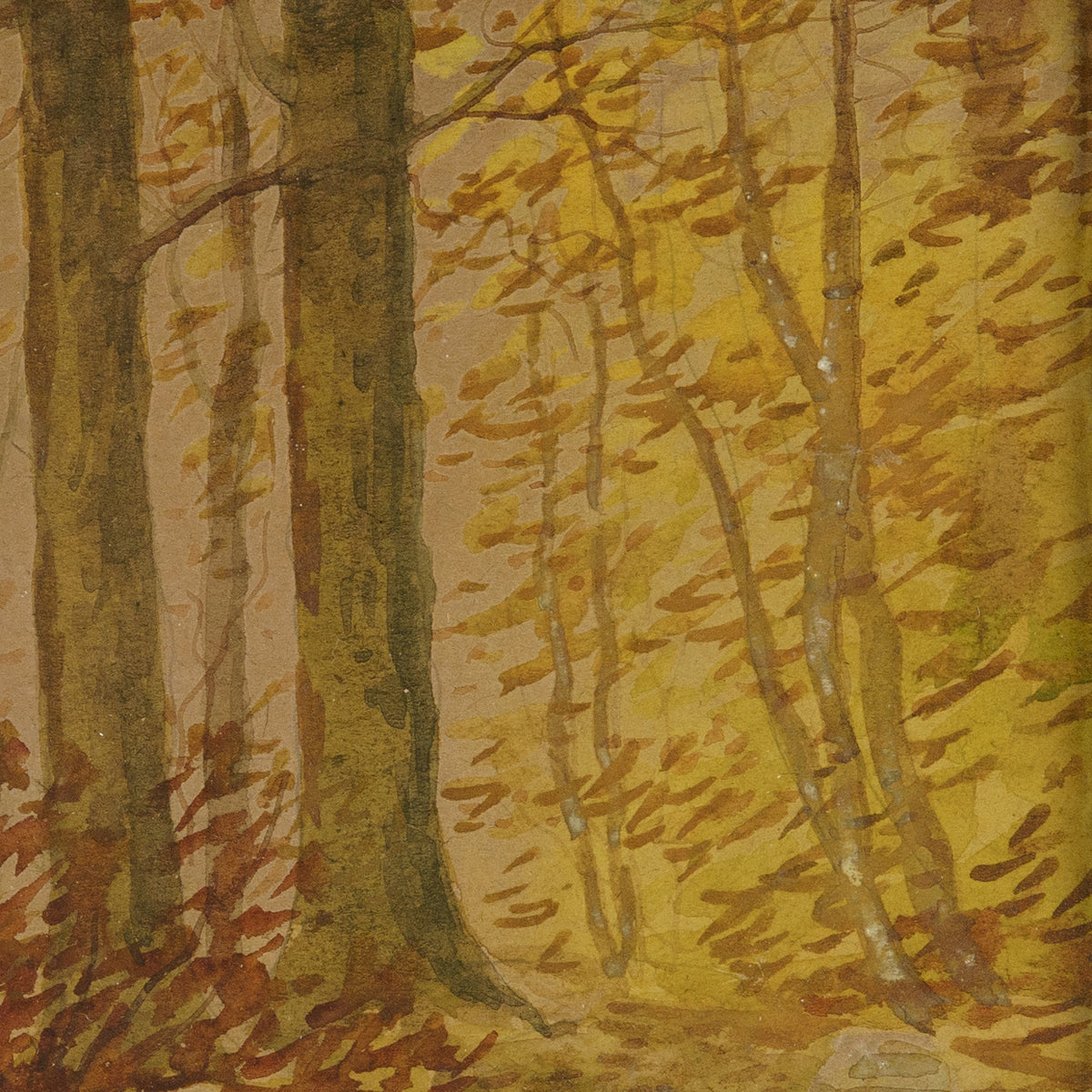 Antique Watercolor of Fall Leaves, 1900's