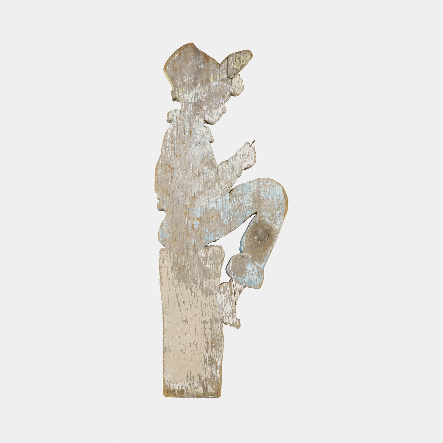 Vintage Folk Wood Cutout of Farm Boy