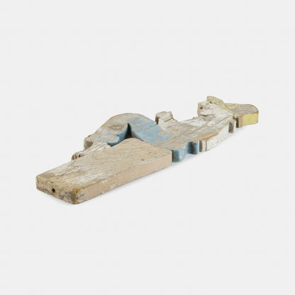 Vintage Folk Wood Cutout of Farm Boy