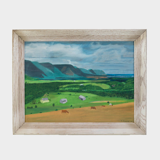 Vintage Painting of Mountain Farmstead, 1962