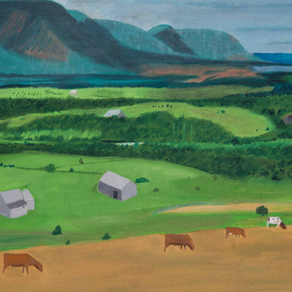 Vintage Painting of Mountain Farmstead, 1962