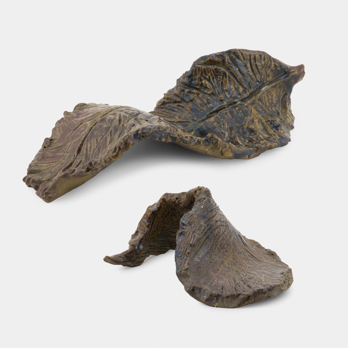 Vintage Ceramic Pair of Feathers Sculptures