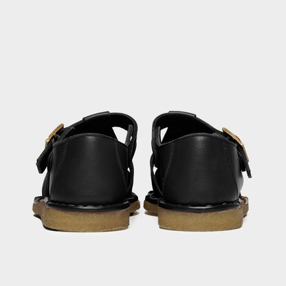 Todd Snyder x Gardenheir Leather Fisherman Sandals in Black