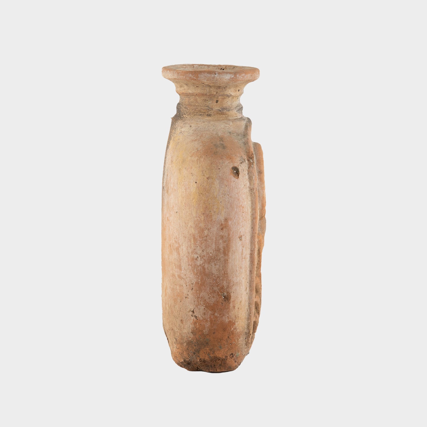 Vintage Large Terracotta Vase with Flamingo Relief