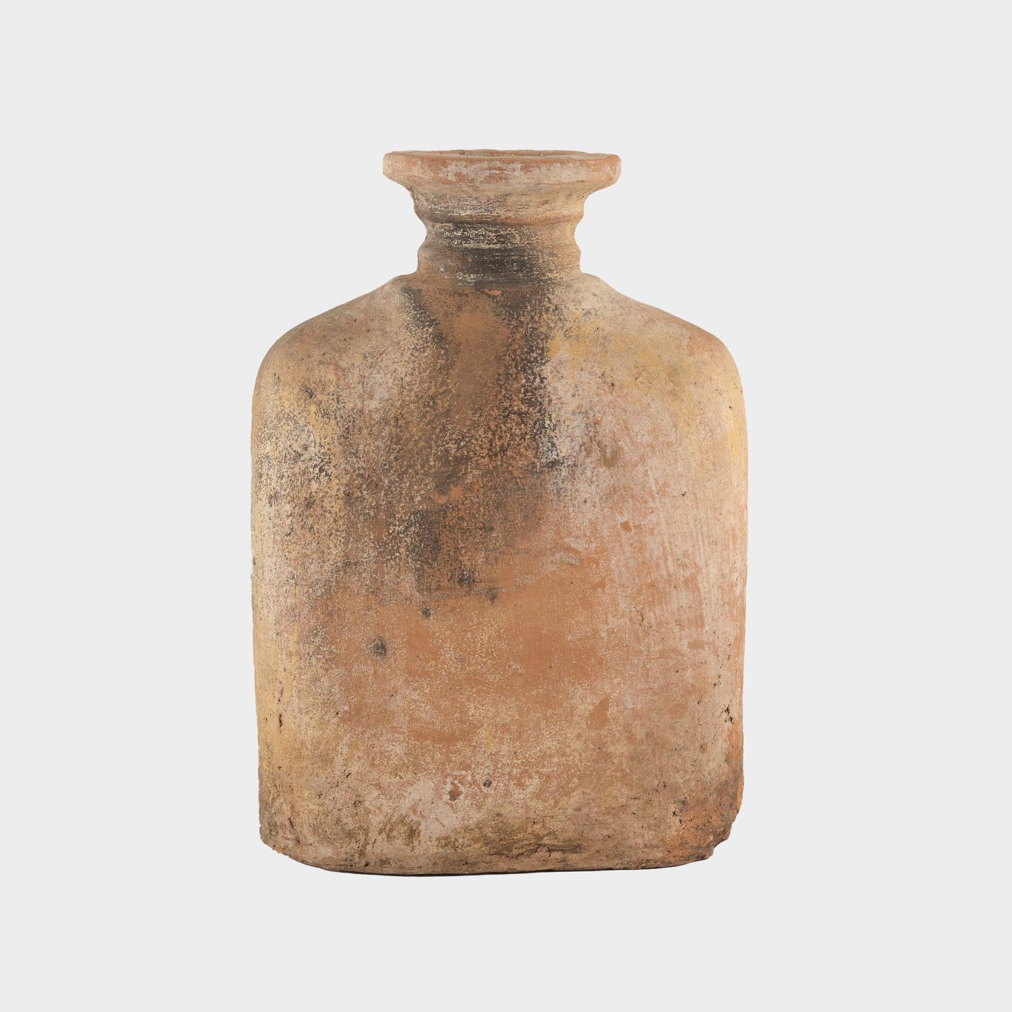 Vintage Large Terracotta Vase with Flamingo Relief