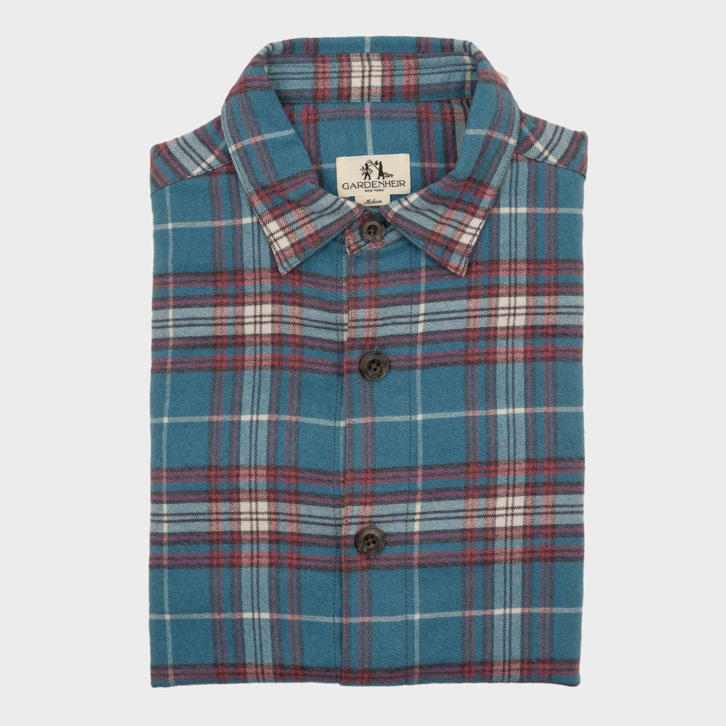 Japanese Flannel Overshirt with Pockets in Baja Plaid