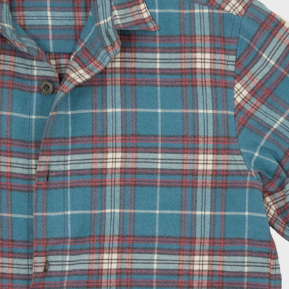 Japanese Flannel Overshirt with Pockets in Baja Plaid