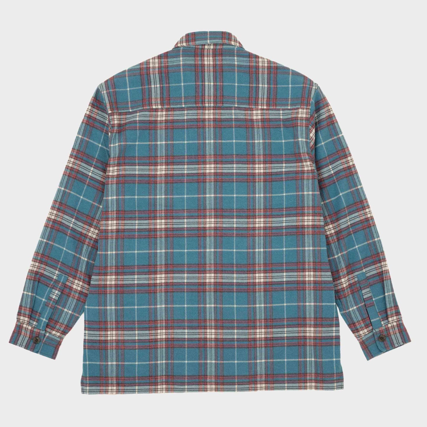 Japanese Flannel Overshirt with Pockets in Baja Plaid