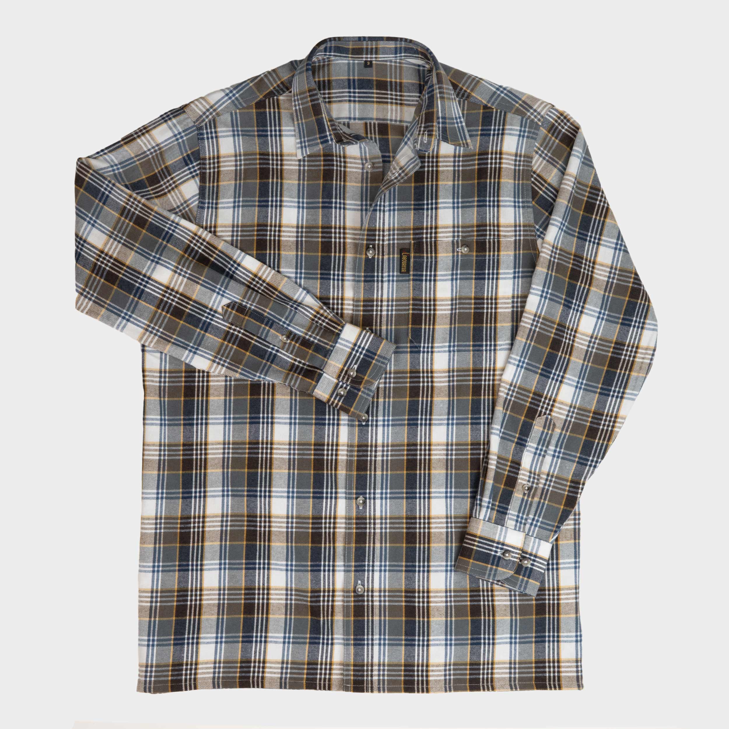 Le Laboureur French Flannel Long Work Shirt in Ivory