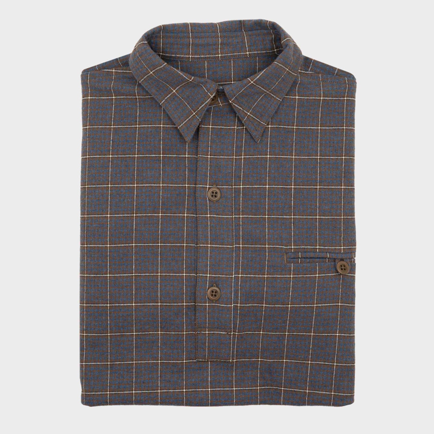 Japanese Cotton Flannel Gardening Smock No. 2 in Blue Check