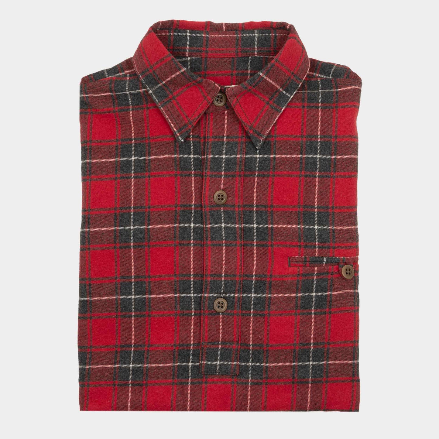 Japanese Cotton Flannel Gardening Smock No. 2 in Red Plaid