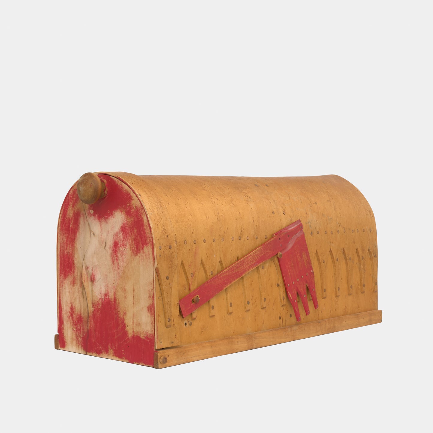 Vintage Folk Art Wood Mailbox, New York