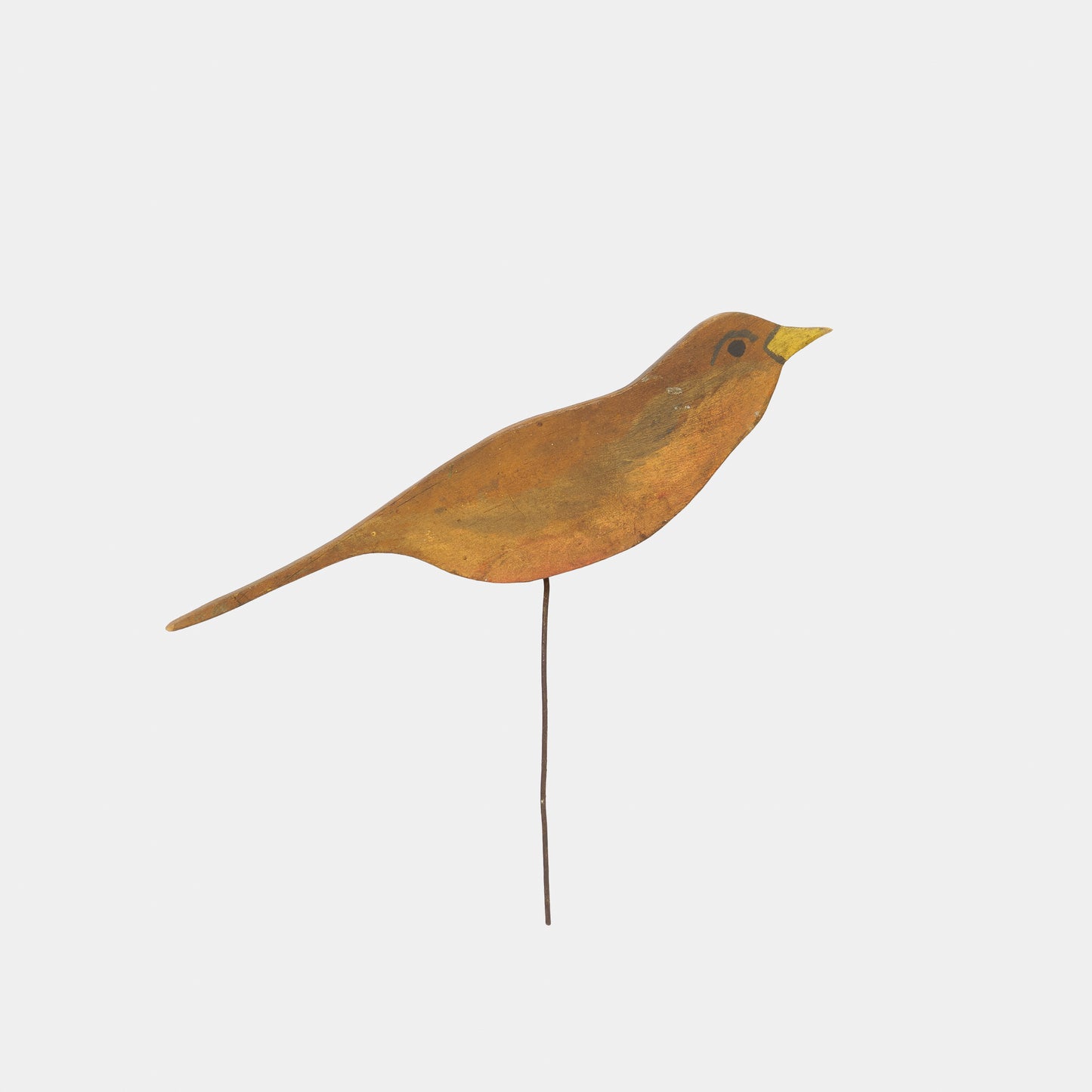 Vintage Folk Carved Bird for Potted Plants