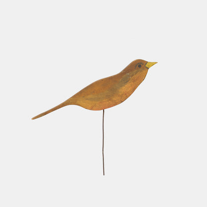 Vintage Folk Carved Bird for Potted Plants