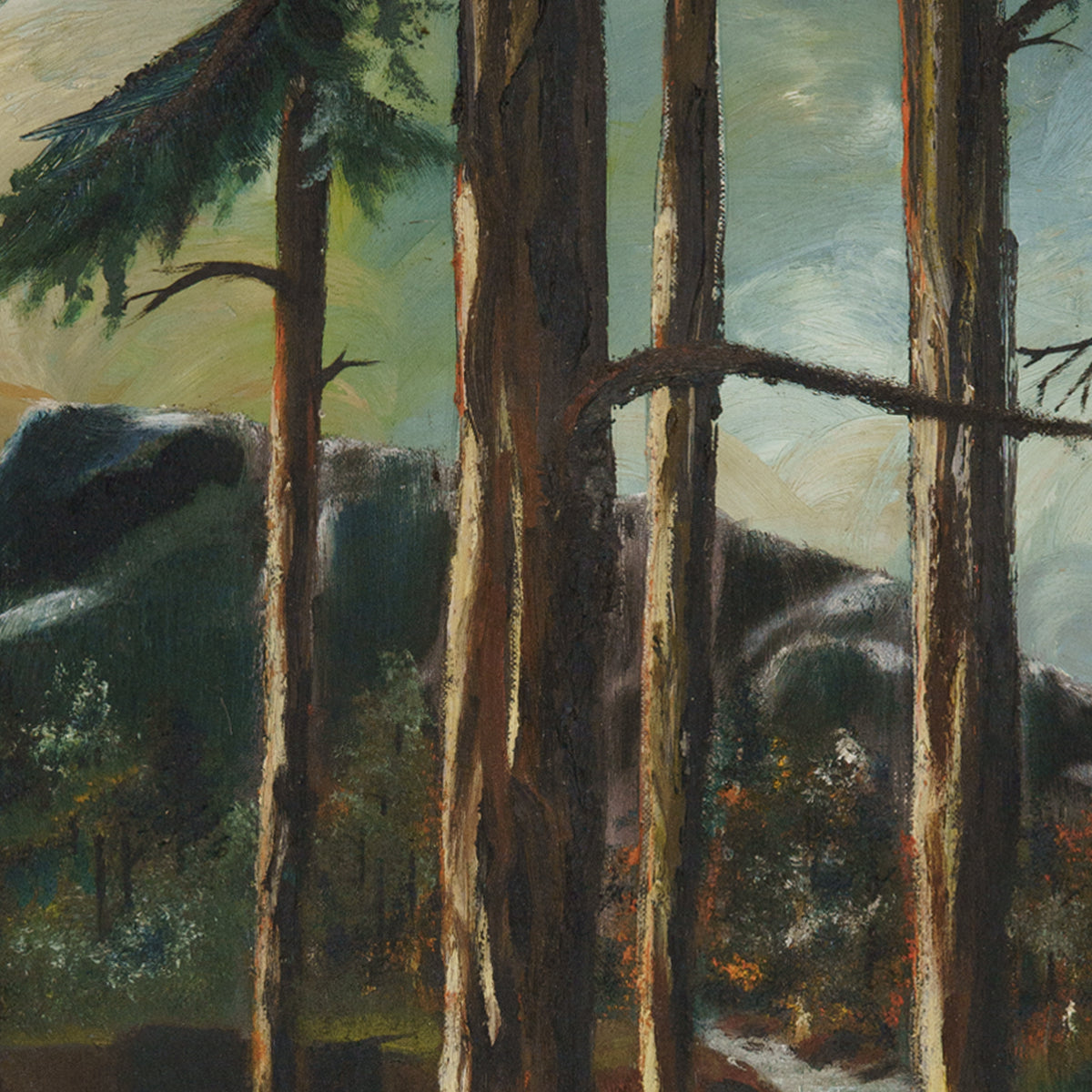 Vintage Painting of Woodland Stream, Maine, 1940's