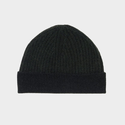 Himalayan Cashmere Fisherman Ribbed Beanie - Arboretum Palette