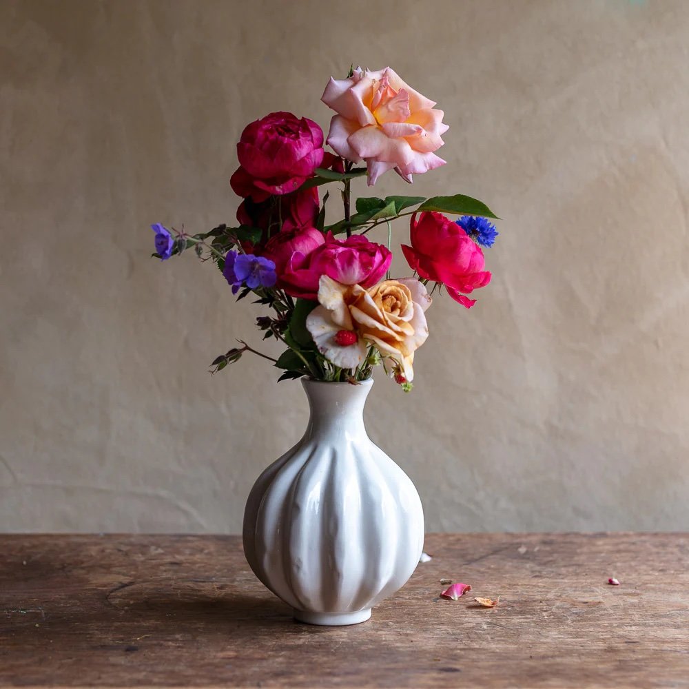 Frances Palmer Creamware Hand cast Bud Vase #9