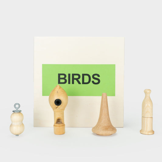 Handmade wooden Bird Calls - Set of 4 Nests