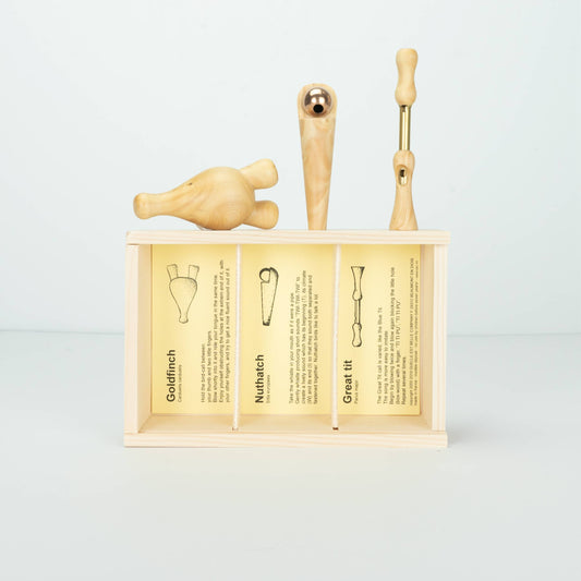 Handmade wooden Bird Calls -Country Garden Trio