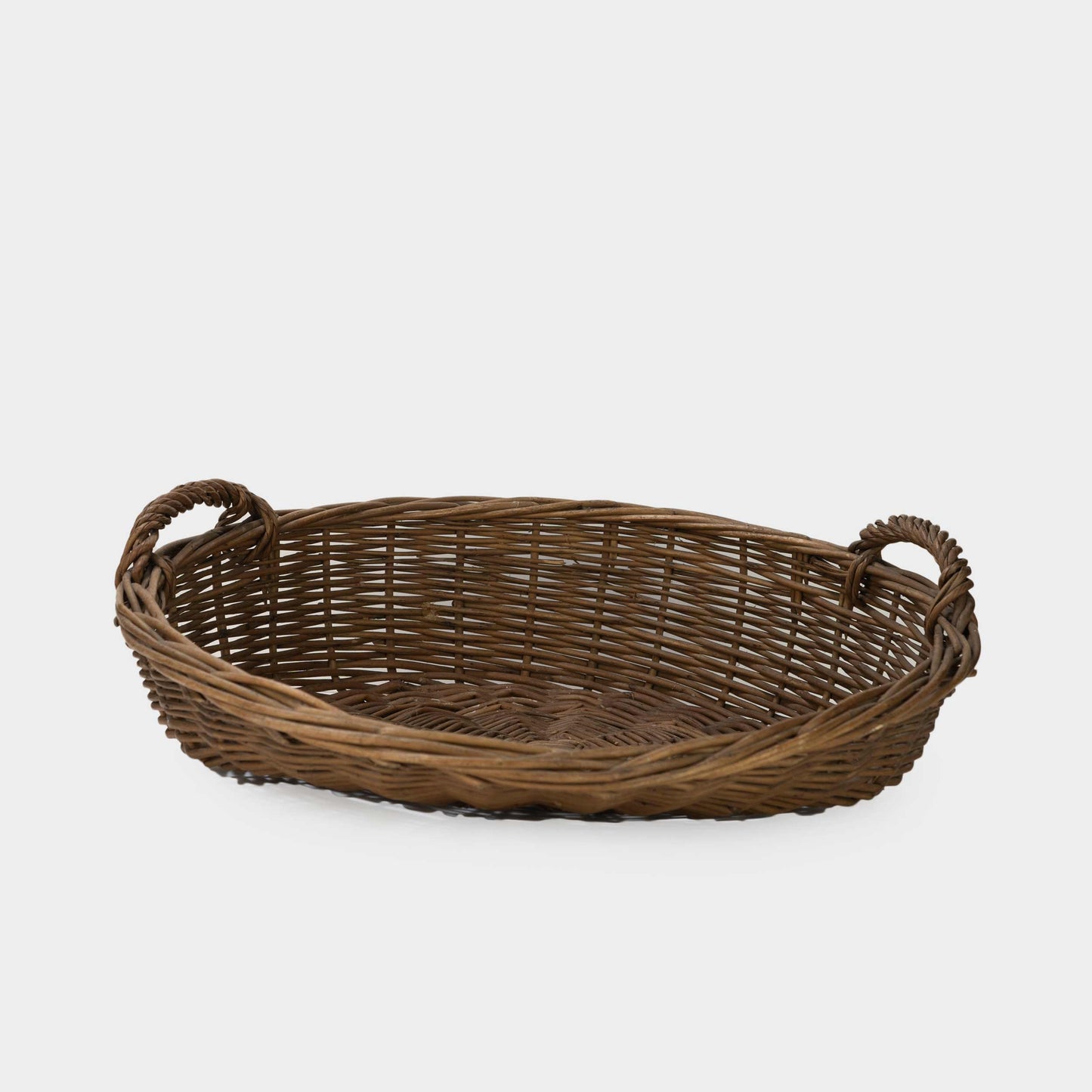 Vintage Large Round Harvester Basket, France