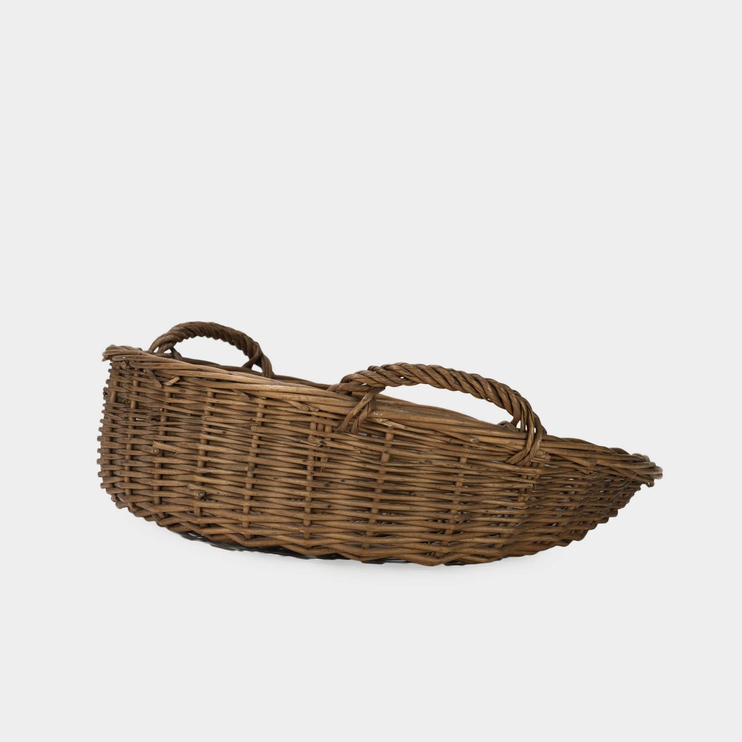 Vintage Large Round Harvester Basket, France