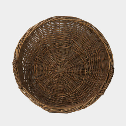 Vintage Large Round Harvester Basket, France