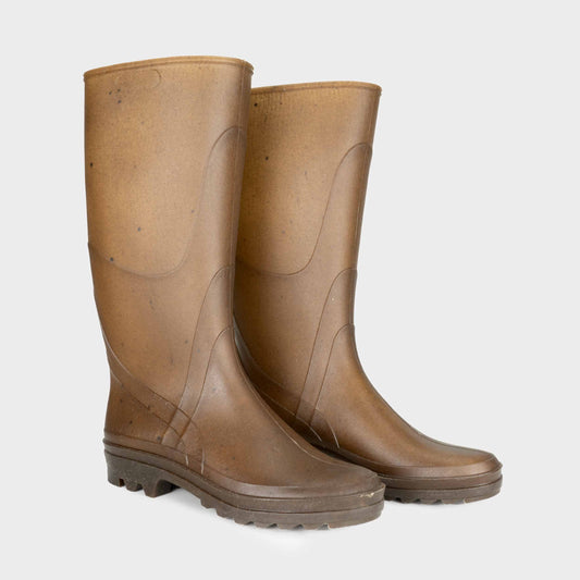 French Recycled Hemp Wellington Boots in Sepia