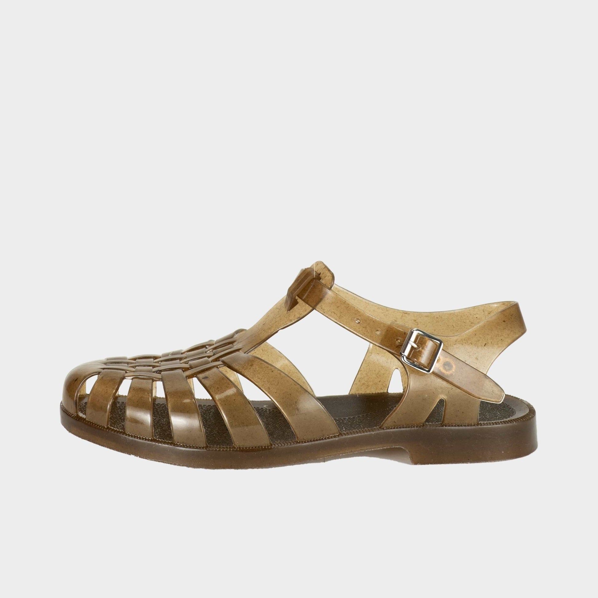 French Recycled Hemp Fisherman Sandals in Sepia
