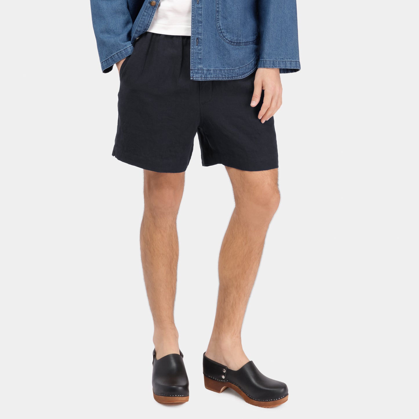 French Leather Clogs in Black
