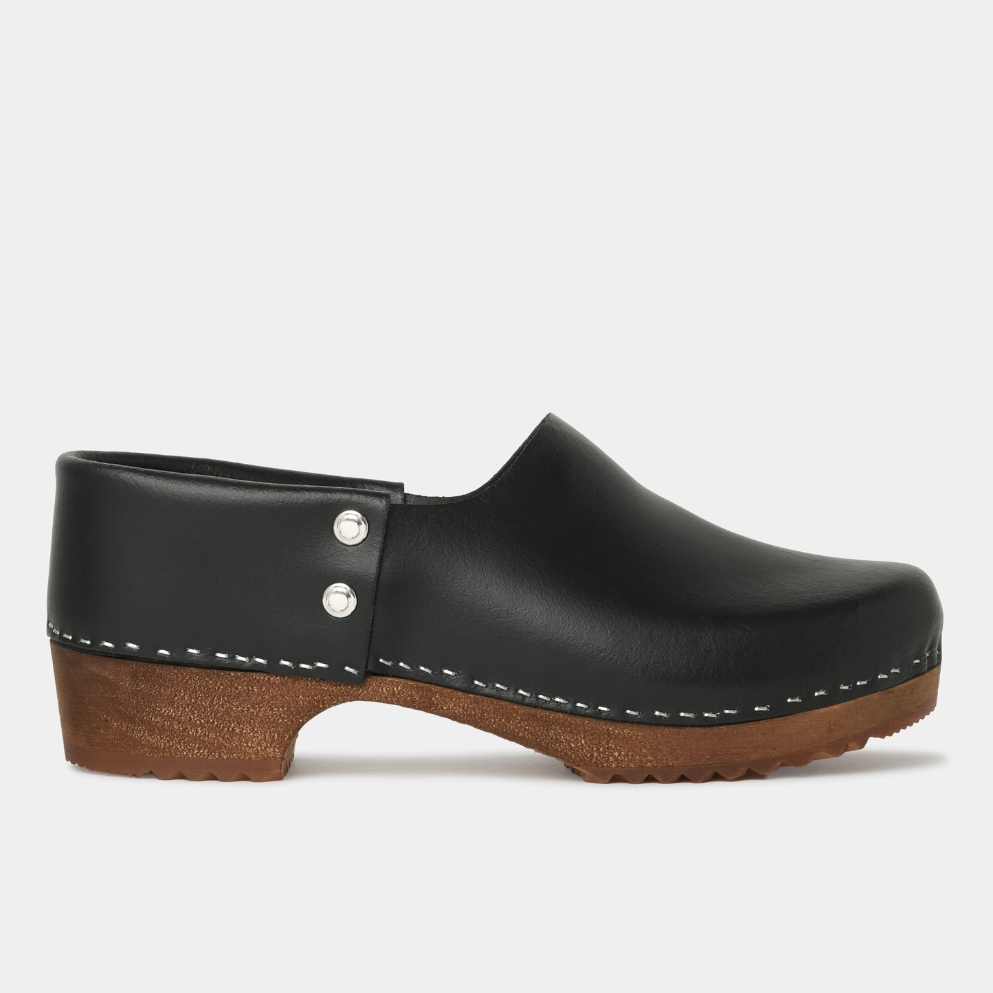 French Leather Clogs in Black