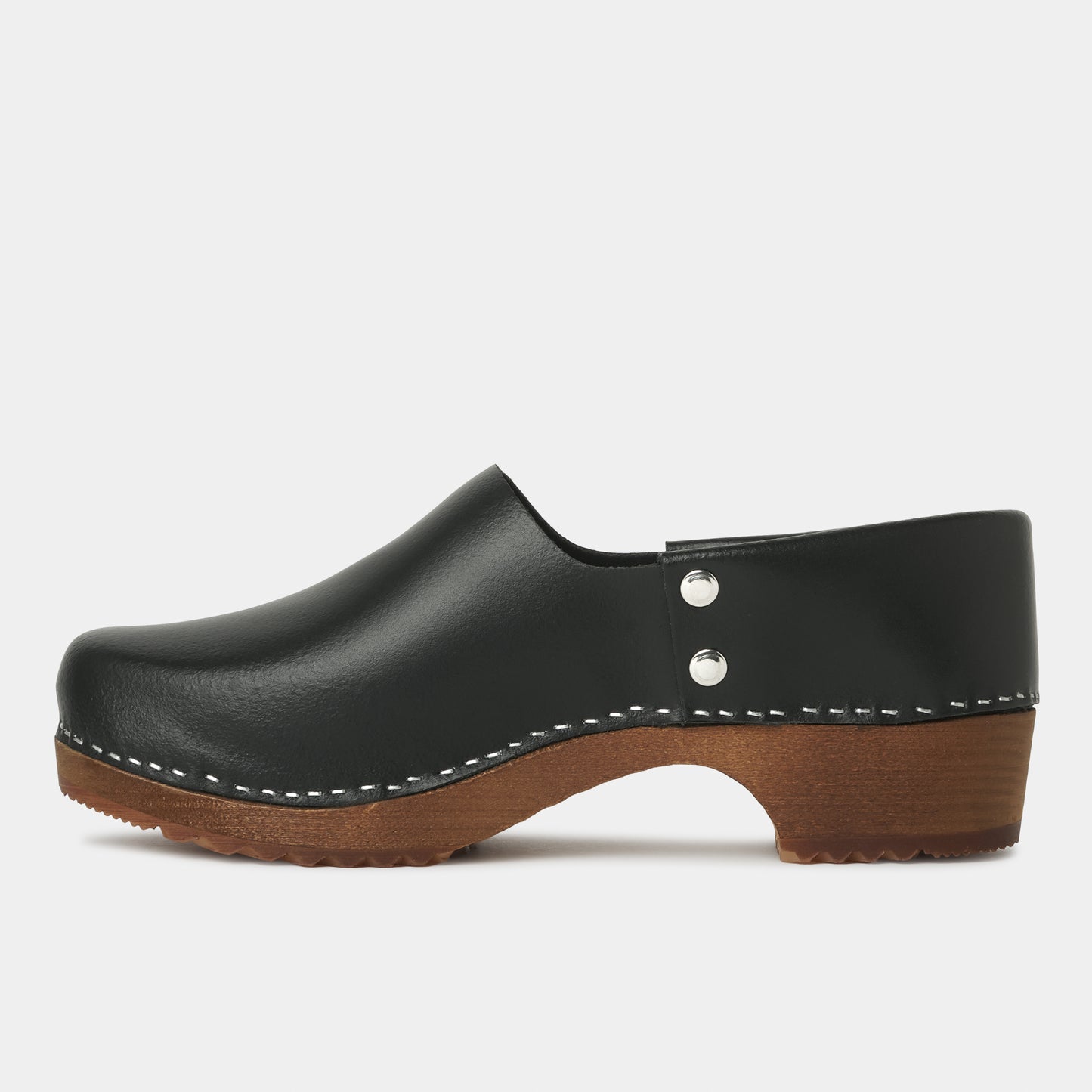 French Leather Clogs in Black