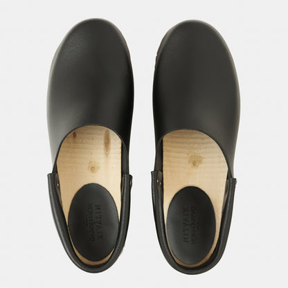 French Leather Clogs in Black