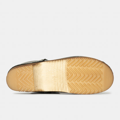 French Leather Clogs in Black