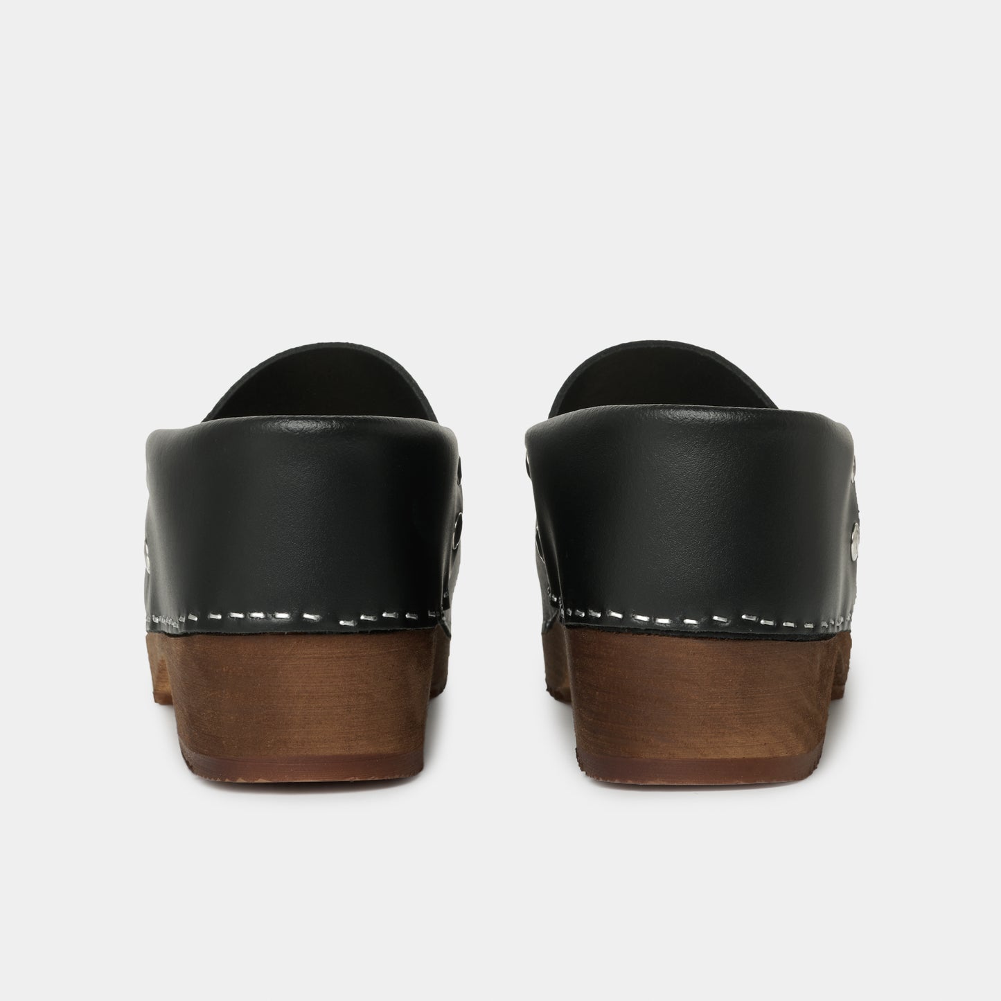 French Leather Clogs in Black