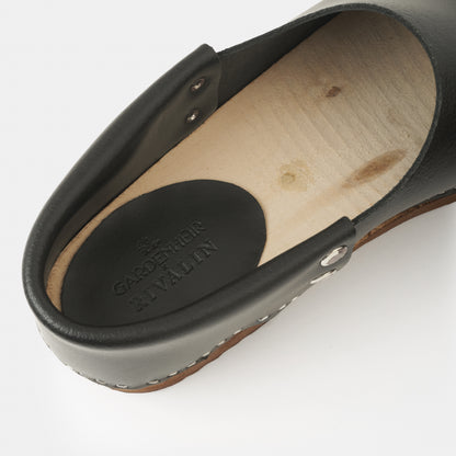 French Leather Clogs in Black