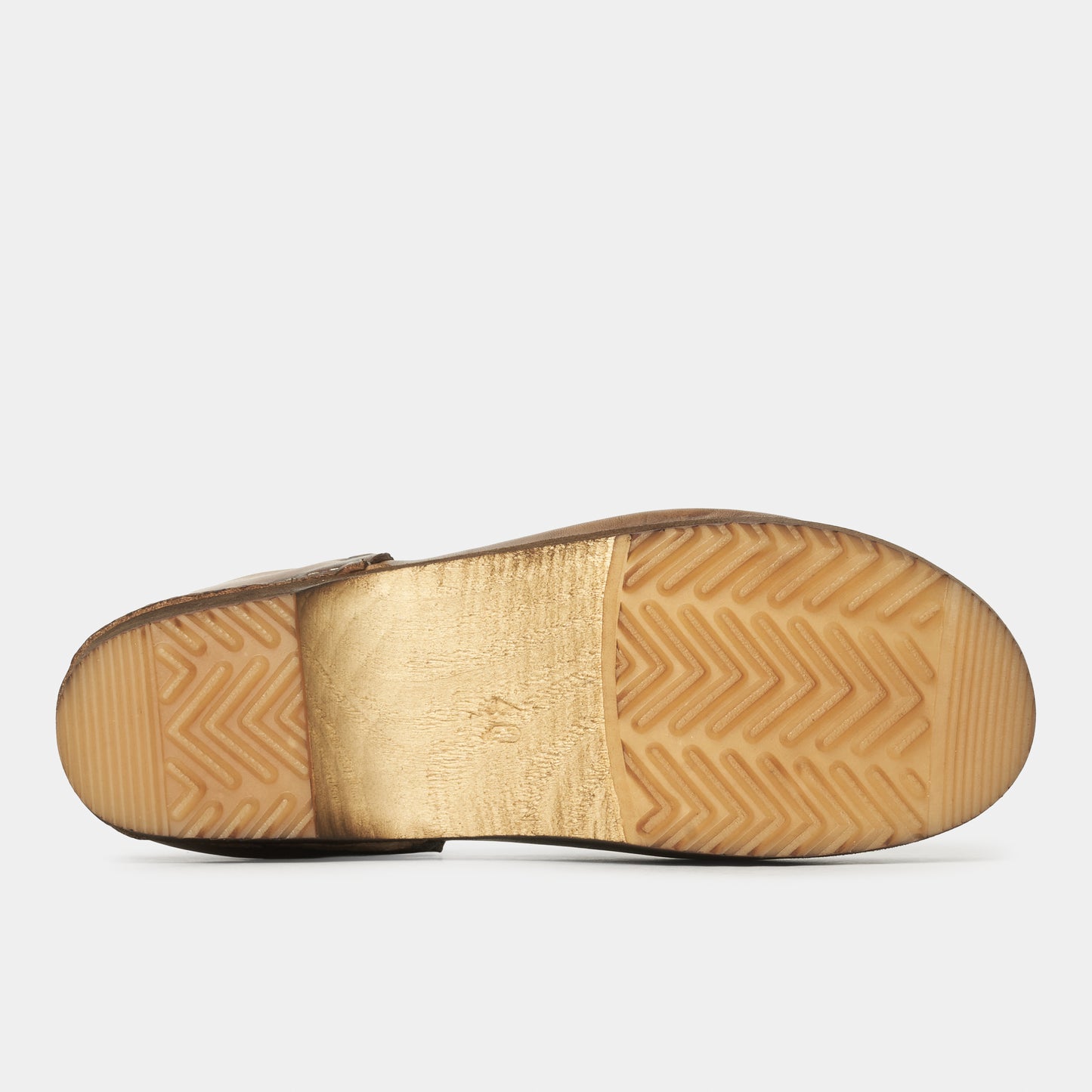 French Leather Clogs in Cognac