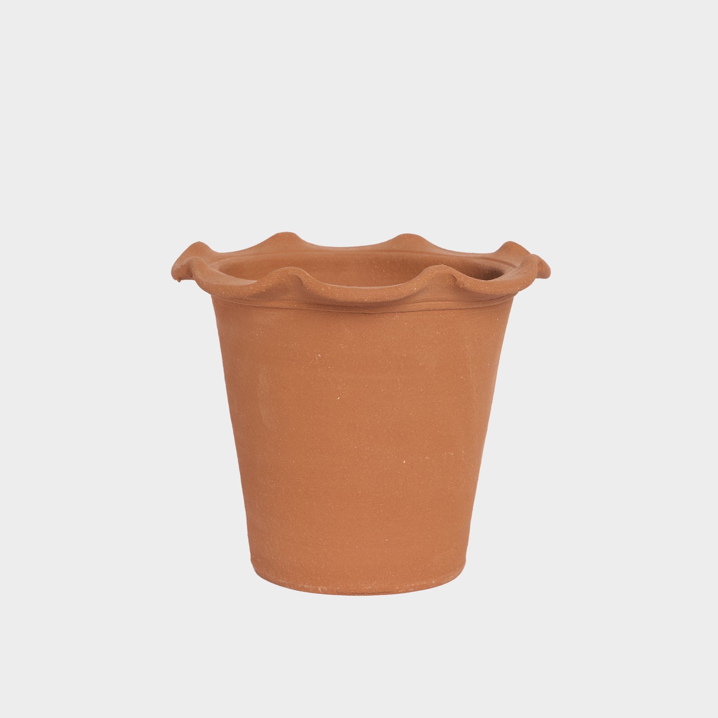 English Terracotta Frilly Pot